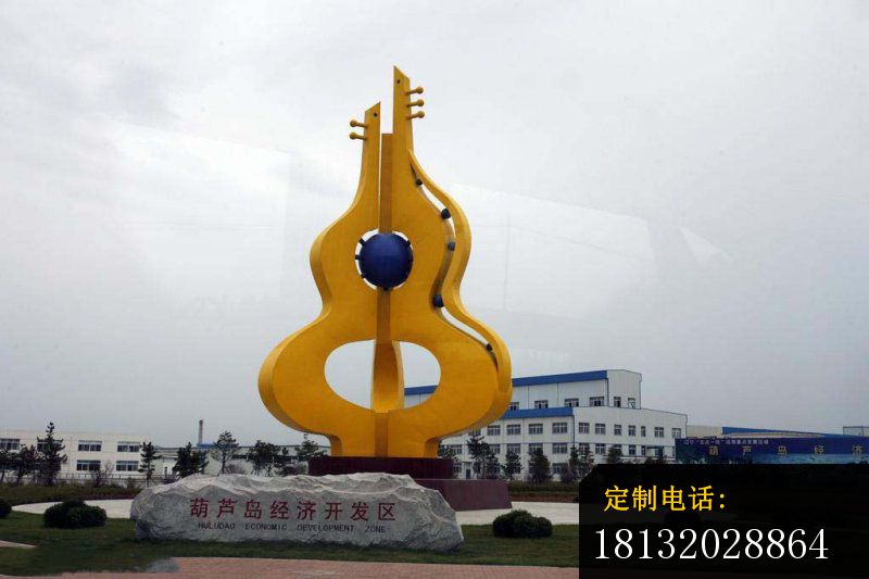抽象葫芦琵琶雕塑 不锈钢广场雕塑 (2)_800*533