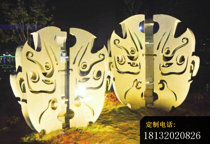 不锈钢抽象脸谱，公园不锈钢雕塑_800*548