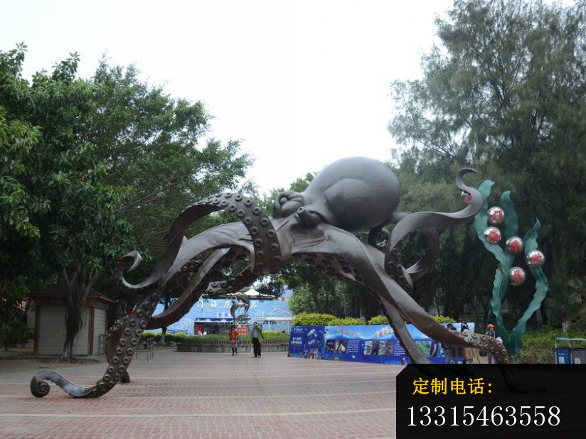不锈钢八爪鱼雕塑，不锈钢动物雕塑_824*618