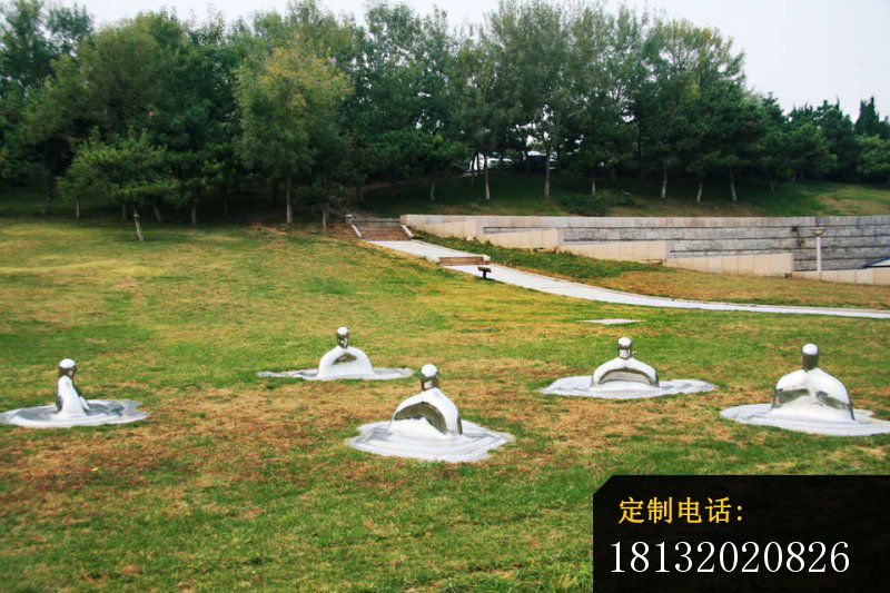 不锈钢抽象人物雕塑 公园景观雕塑_800*533