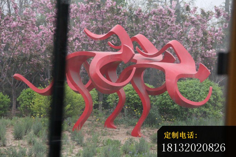 不锈钢抽象赛跑的人物雕塑，公园不锈钢雕塑_800*533