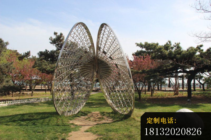 不锈钢抽象扇贝，公园不锈钢雕塑_800*533