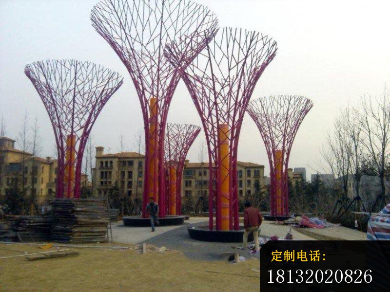 不锈钢抽象树，小区不锈钢雕塑_800*600
