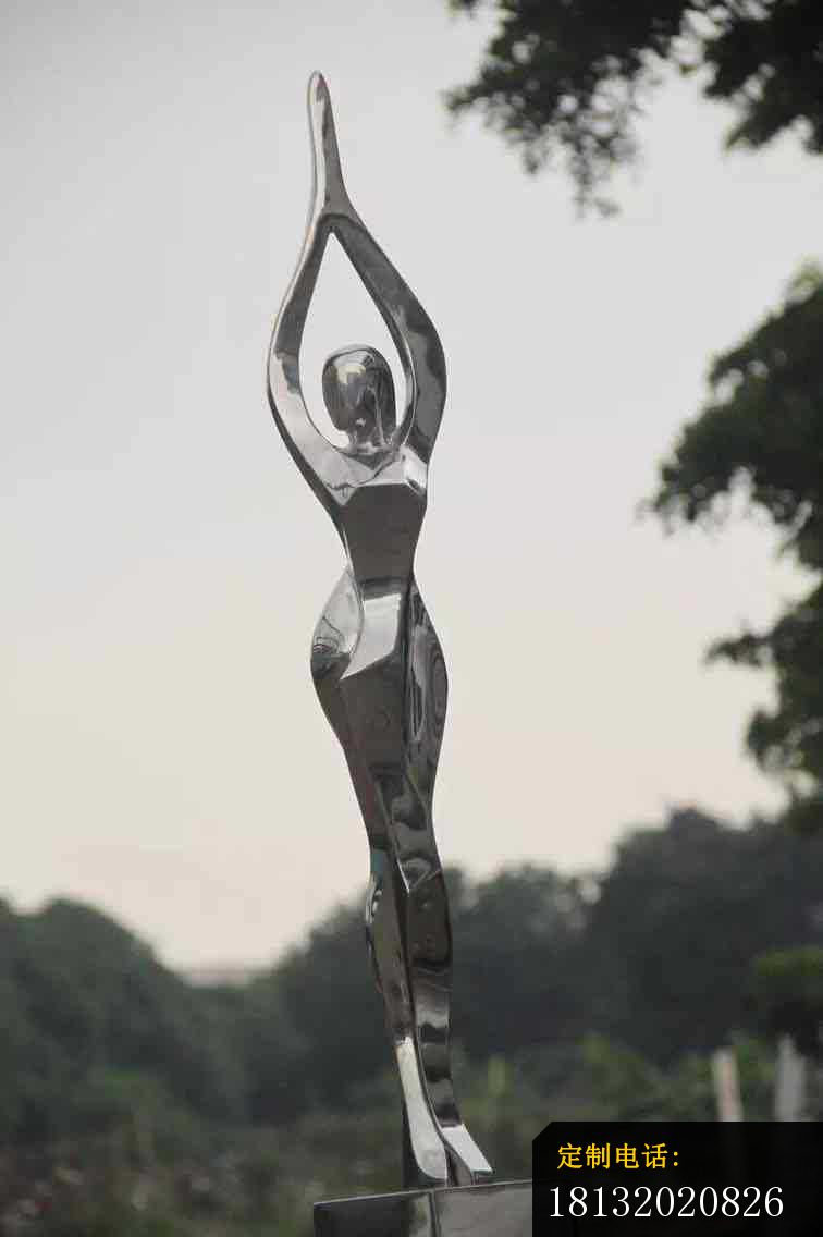 不锈钢抽象跳水人物雕塑，公园不锈钢雕塑_756*1136