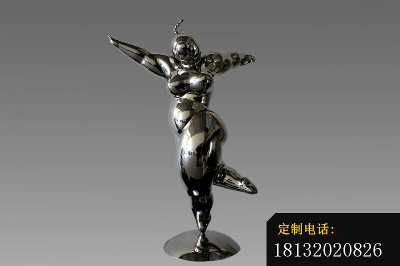不锈钢抽象跳舞的女孩 公园人物雕塑_800*533