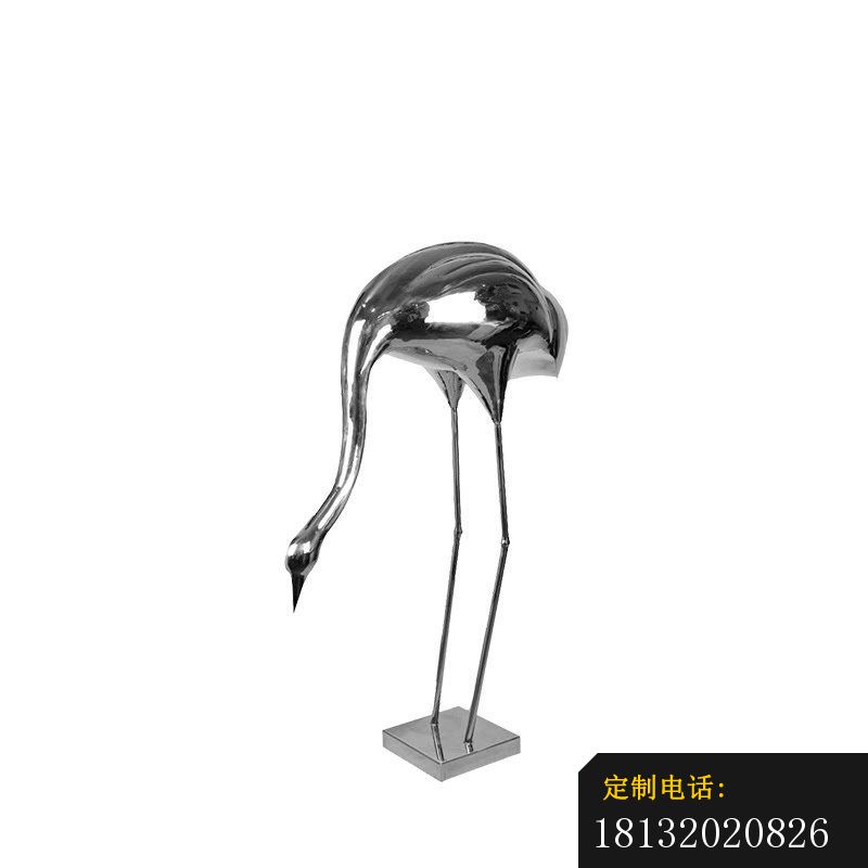 不锈钢抽象仙鹤公园动物雕塑 (5)_800*800