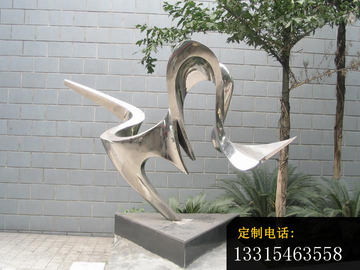 不锈钢抽象雕塑，庭院摆件_720*540