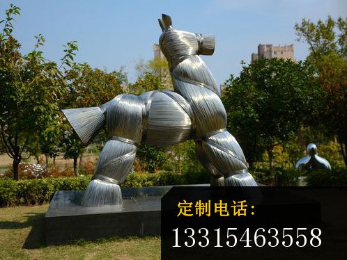 不锈钢抽象动物雕塑，公园不锈钢雕塑 (1)_498*374