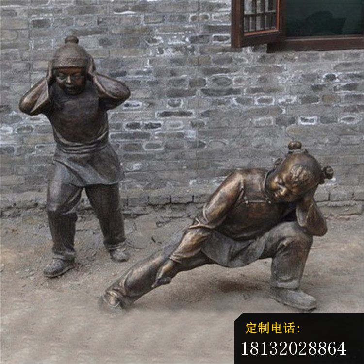 儿童放鞭炮雕塑，公园景观雕塑_750*750