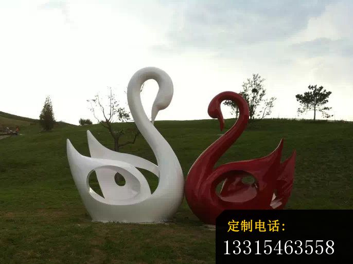 不锈钢抽象天鹅雕塑，景观不锈钢雕塑_686*514