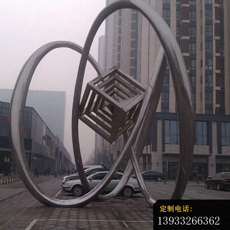 不锈钢抽象方块 广场景观雕塑_800*800