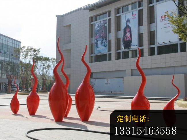 不锈钢抽象小蝌蚪雕塑，广场不锈钢雕塑_650*488
