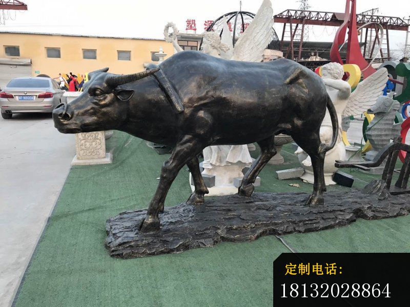耕地牛雕塑，园林景观摆件 (3)_800*600