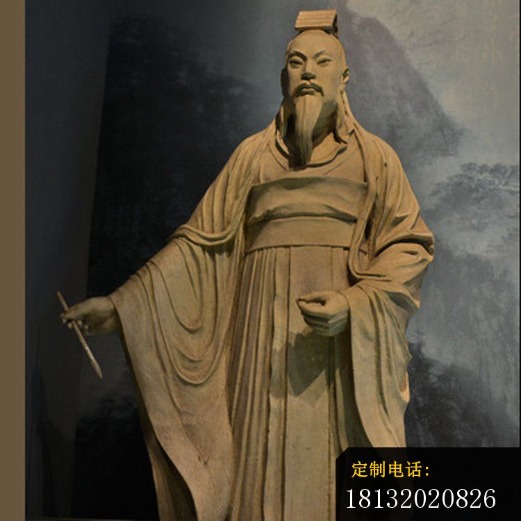 古代书法家王羲之铜雕 (3)_750*750