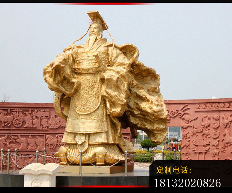 广场古代皇帝刘邦铜雕_750*623