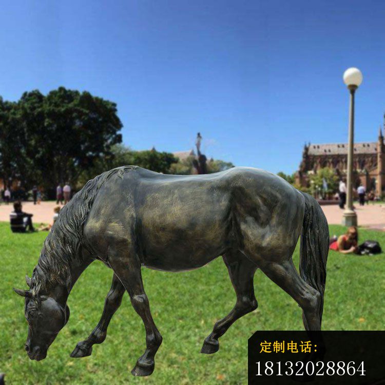 公园动物雕塑 ，低头马雕塑 (2)_750*750