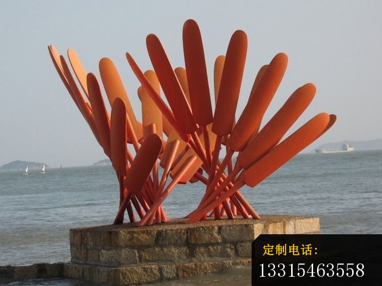 不锈钢船桨雕塑，海边不锈钢雕塑_782*586