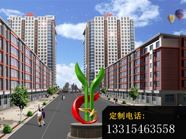 不锈钢春意盎然雕塑，广场不锈钢雕塑_592*444
