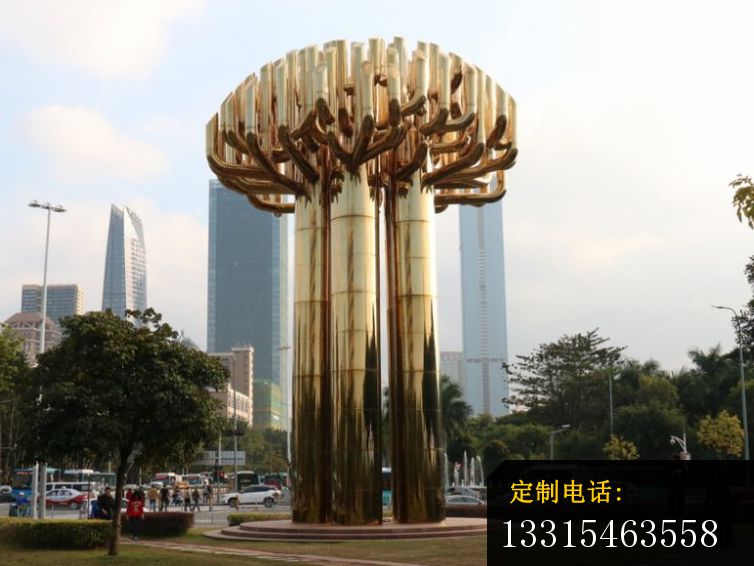 不锈钢大树雕塑，公园不锈钢雕塑 (2)_754*566