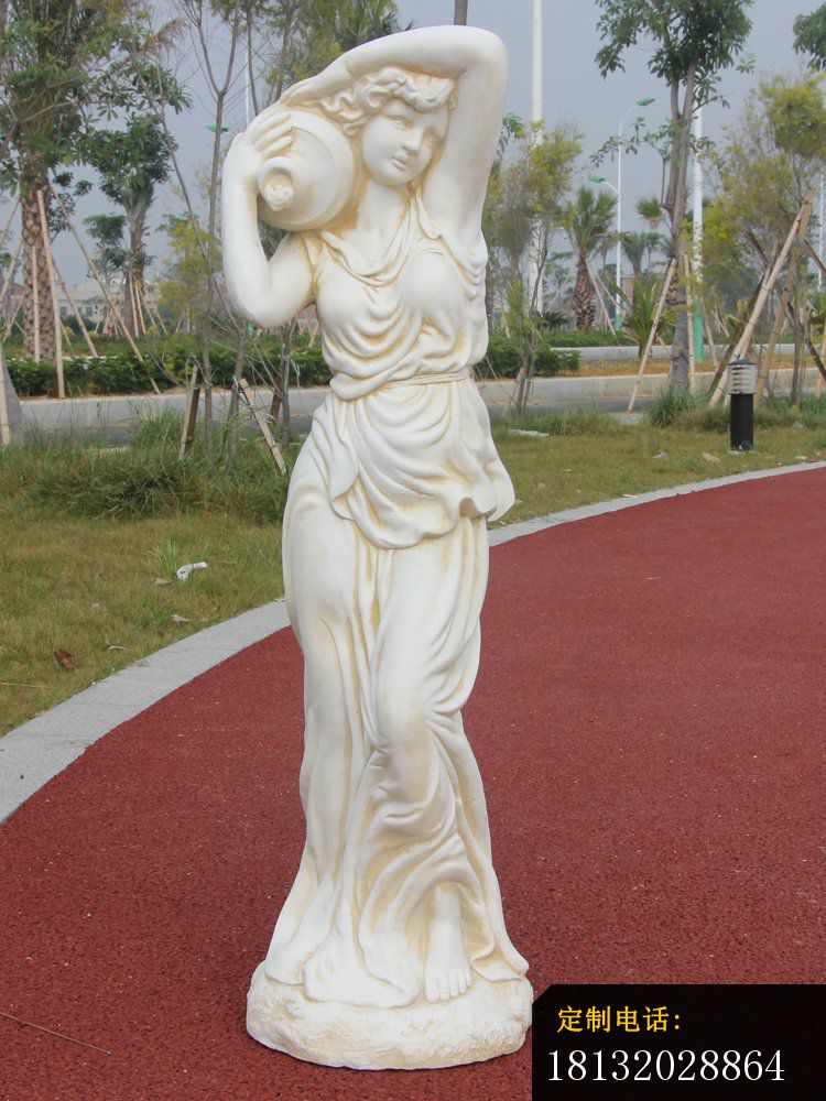 公园景观雕塑 ，汉白玉仕女雕塑_750*1000