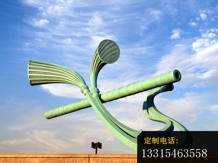 不锈钢笛子雕塑，广场景观雕塑_720*540