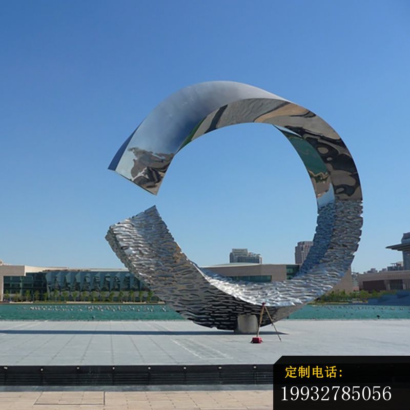 不锈钢水中月雕塑，景观不锈钢雕塑 (3)_800*800
