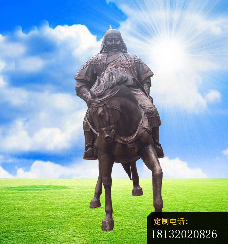 骑马的成吉思汗铜雕_750*800