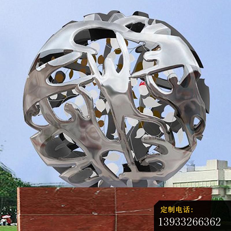 不锈钢抽象人物镂空球 体育场景观雕塑 (2)_800*800