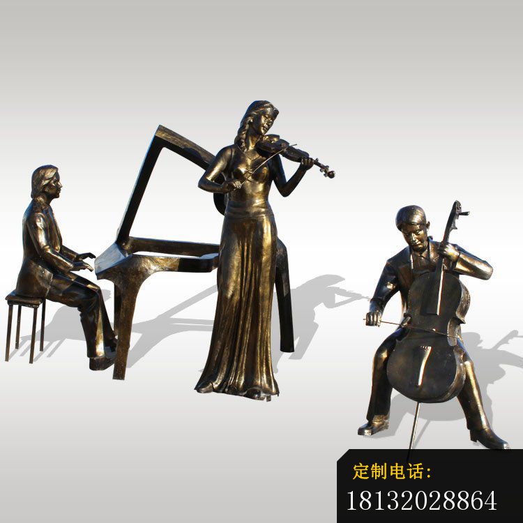 公园景观雕塑，弹钢琴拉小提琴人物雕塑 (2)_750*750
