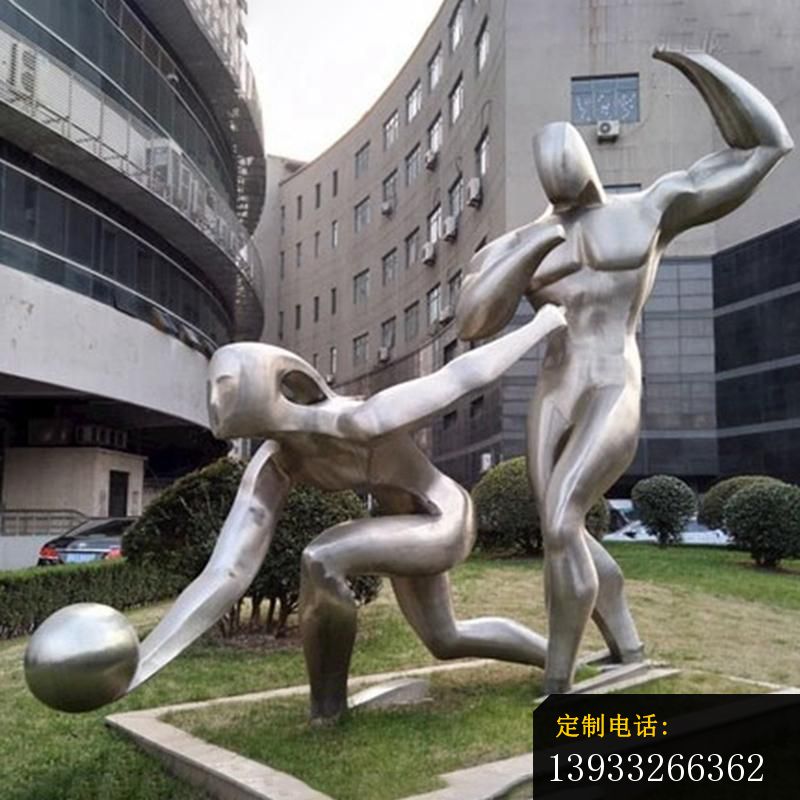 不锈钢抽象踢球  广场景观雕塑_800*800
