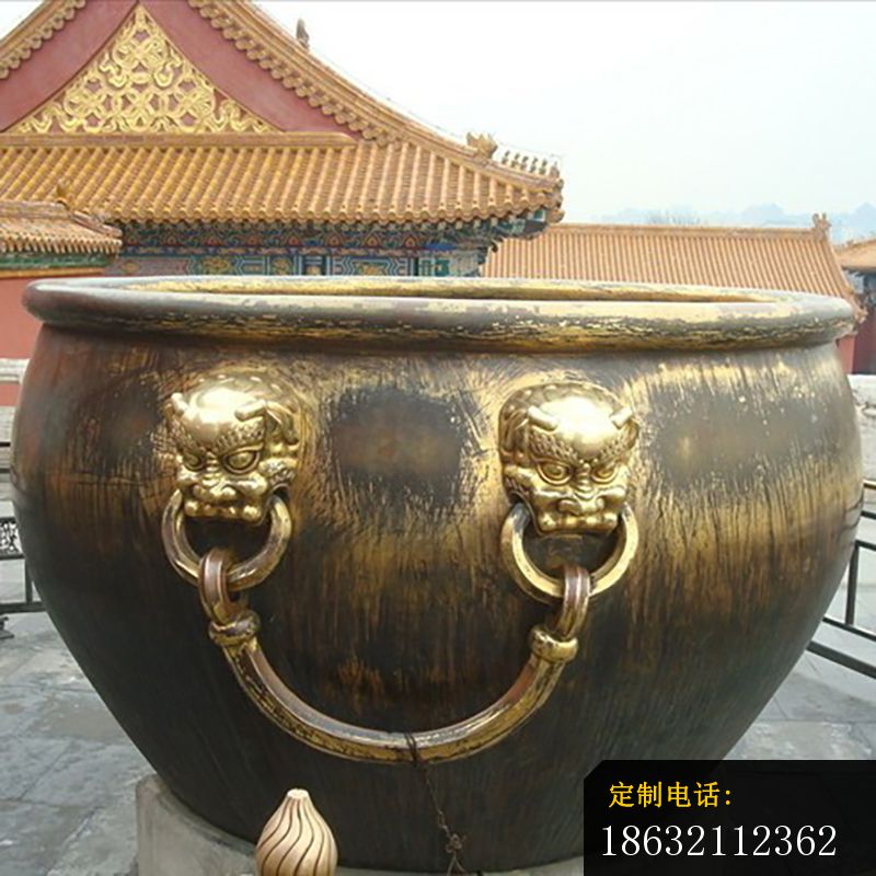 铜雕水缸，寺庙景观雕塑 (3)_800*800