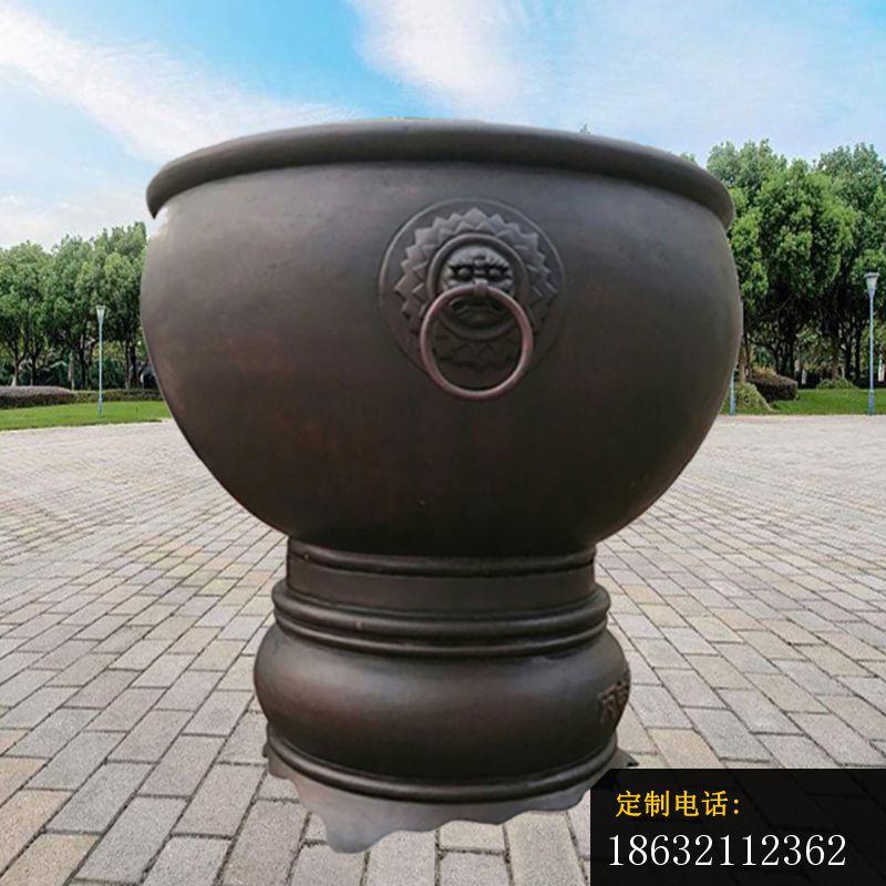 大水缸铜雕，仿铜铜水缸 (2)_800*800
