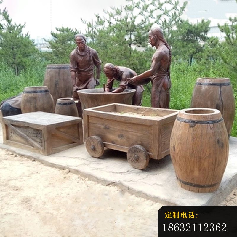 铜雕酿酒人物_800*800