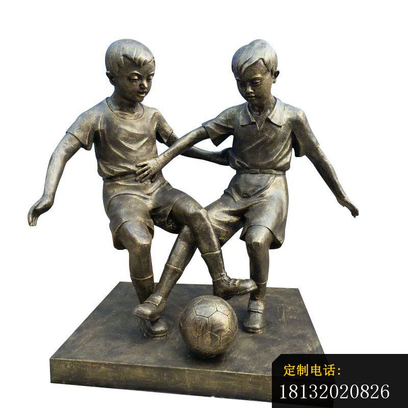 踢足球的儿童铜雕_800*800