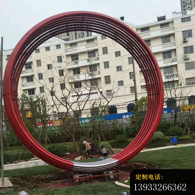 不锈钢彩色圆环雕塑_800*800