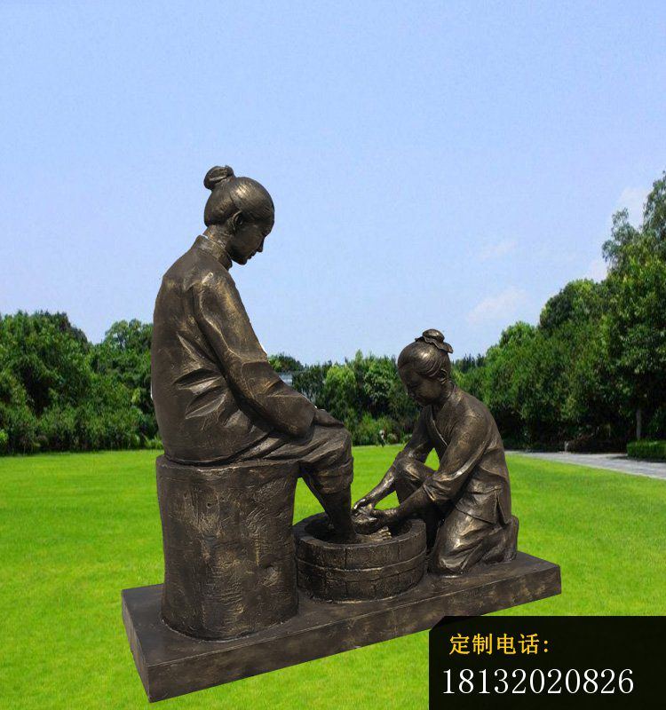铜雕百善孝为先    广场人物雕塑 3_750*800