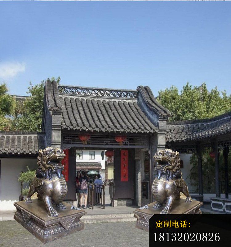 铜雕北京狮子   庭院动物雕塑 (1)_750*800