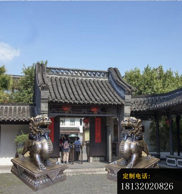 铜雕北京狮子   庭院动物雕塑 (2)_750*800