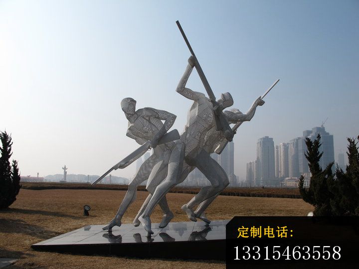 射击比赛雕塑，不锈钢人物雕塑_720*540