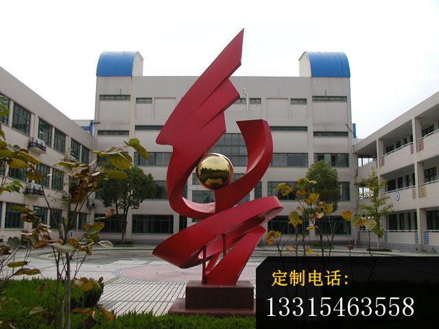 企业小型不锈钢雕塑_640*480