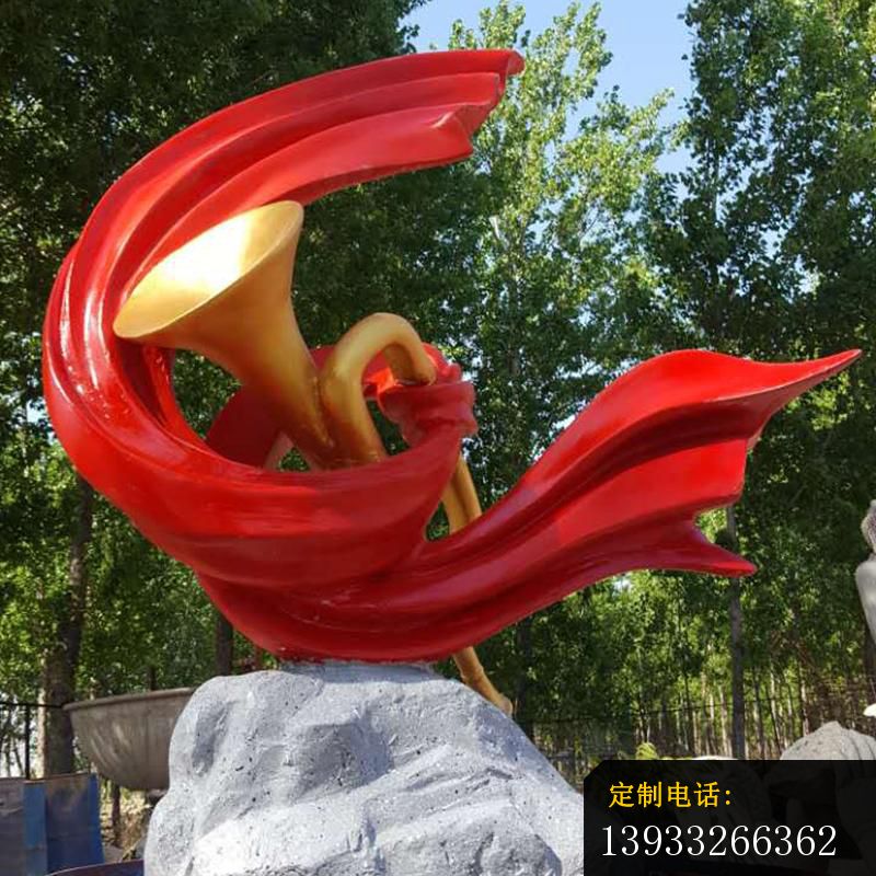 广场不锈钢号角雕塑_800*800