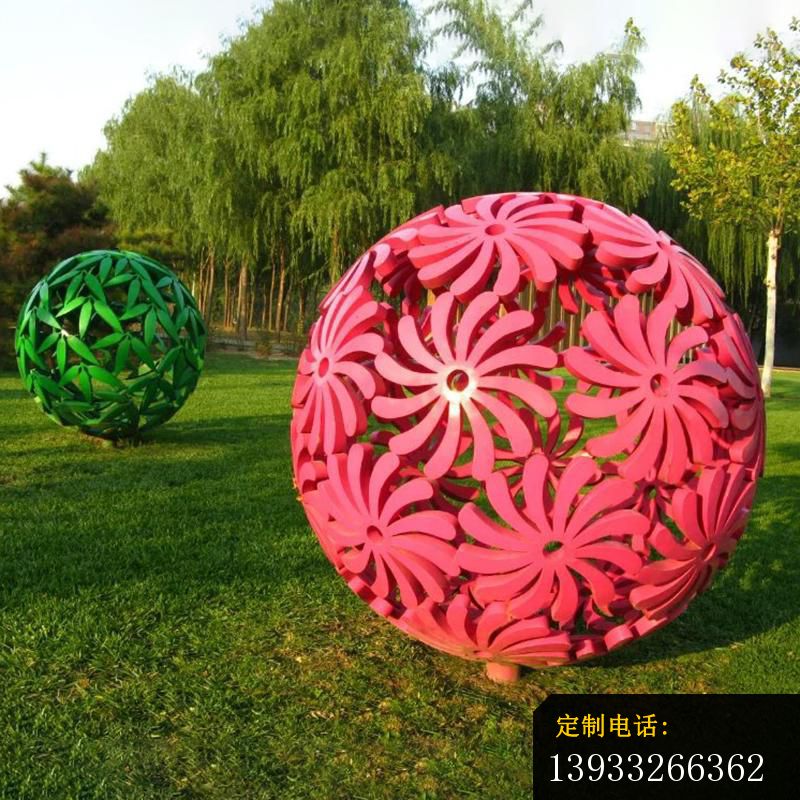 公园不锈钢花球景观雕塑_800*800
