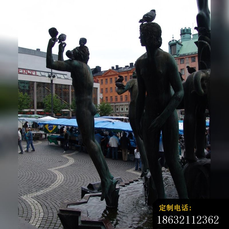 美女与鸽子铜雕，广场人物铜雕 (3)_800*800