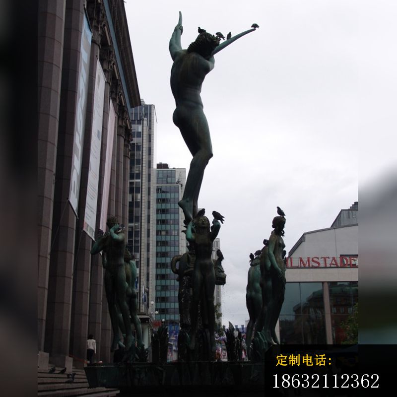 美女与鸽子铜雕，广场人物铜雕 (6)_800*800