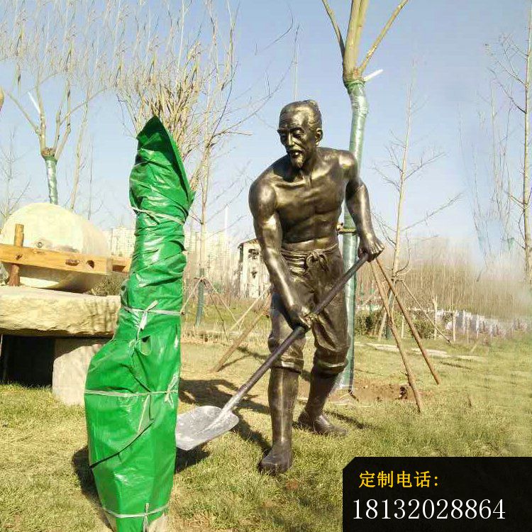 公园人物雕塑，栽树人物雕塑_750*750