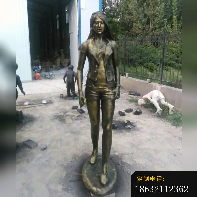 现代美女铜雕_800*800