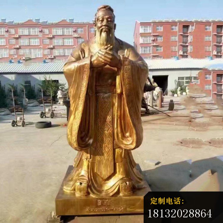纯铜校园古代孔子人物雕塑_750*750