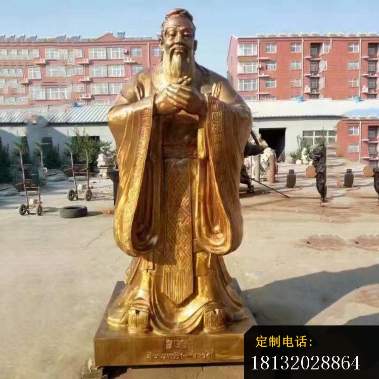 纯铜校园古代孔子人物雕塑2_750*750