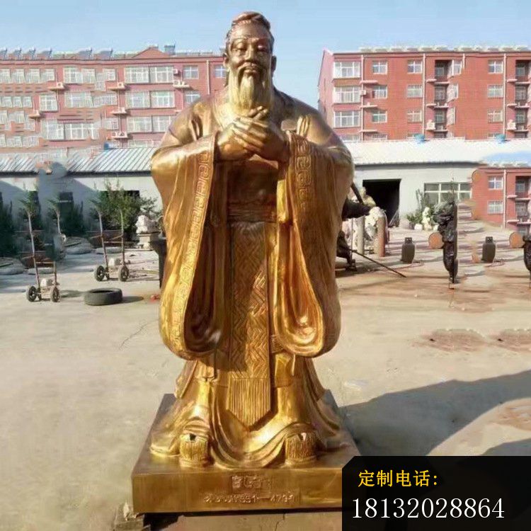 纯铜校园古代孔子人物雕塑2_750*750