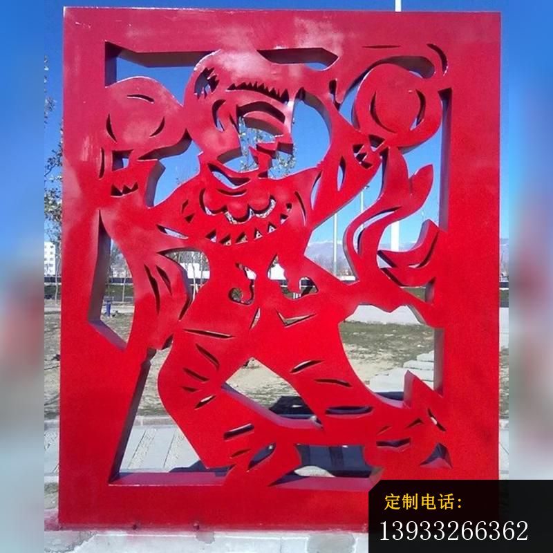 广场不锈钢剪纸人物雕塑_800*800